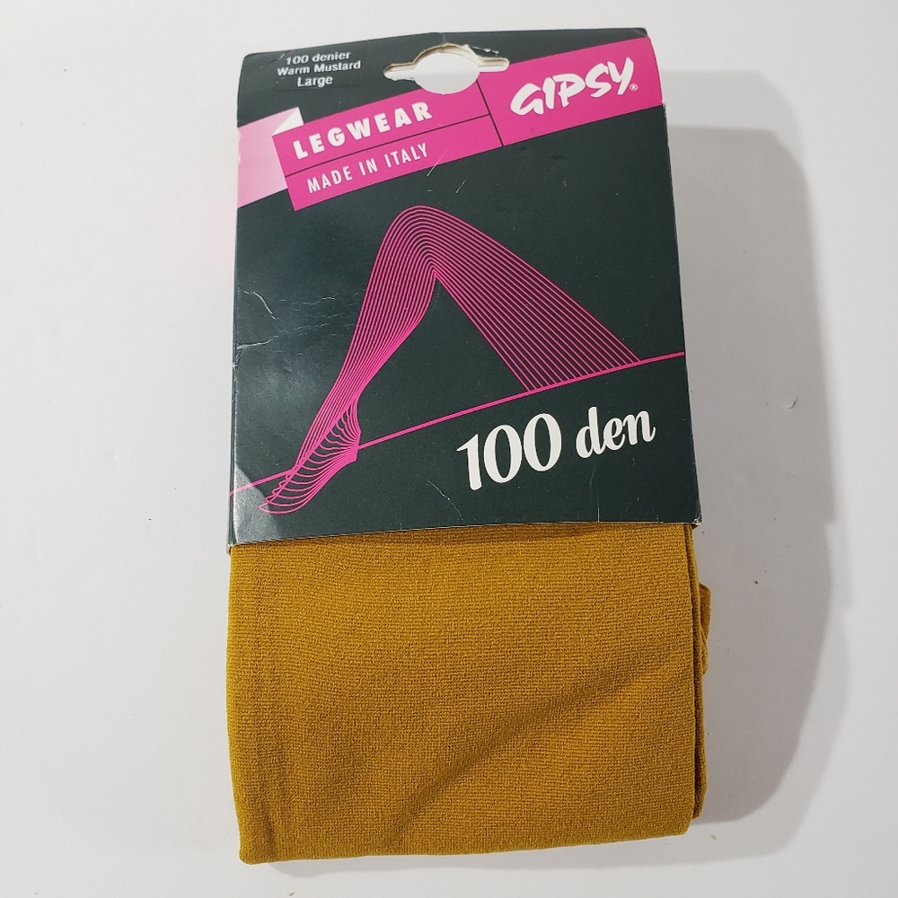 Gipsy 100 Denier Warm Mustard Yellow Tights Large